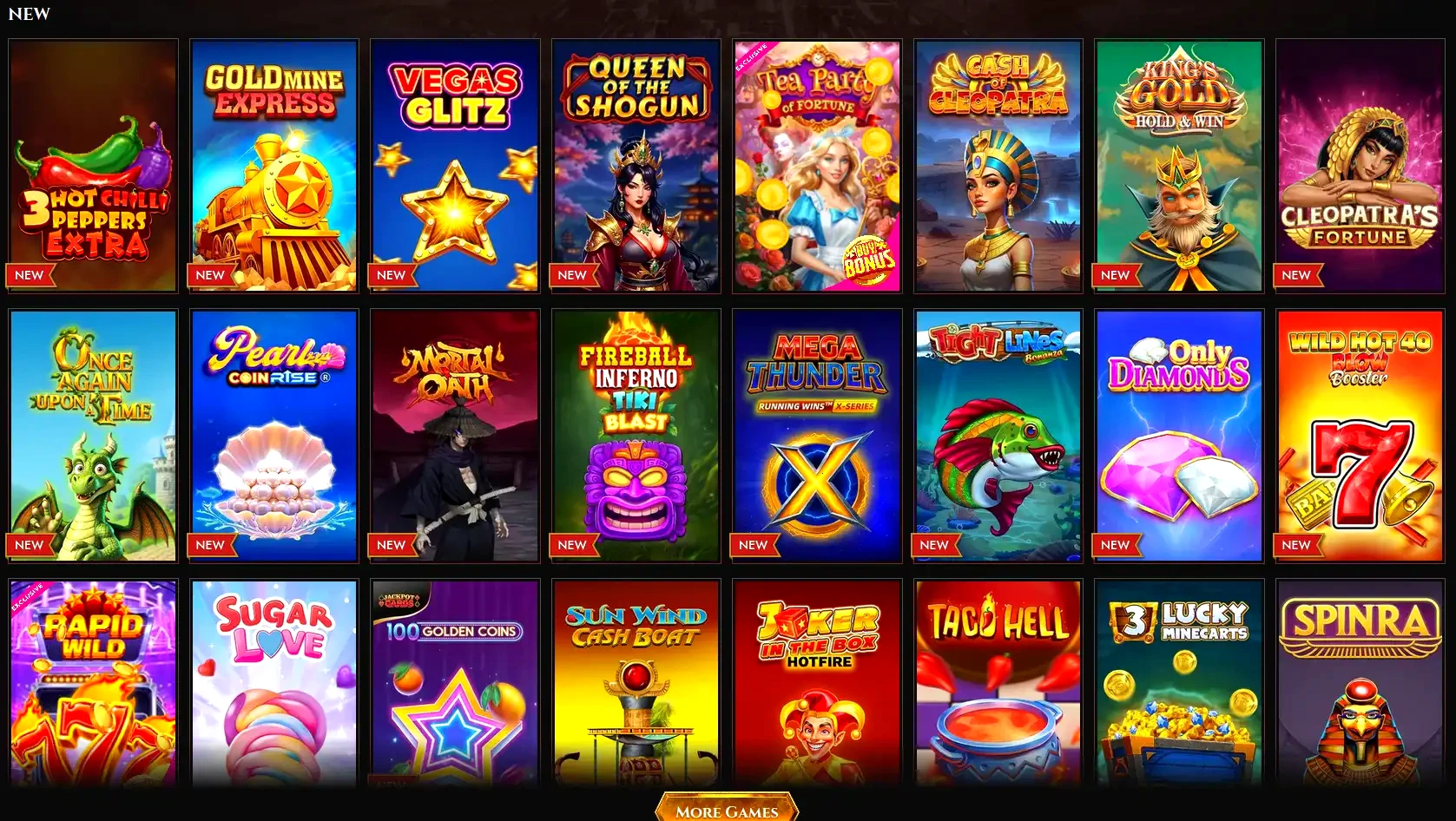 Betcave Casino Spielübersicht